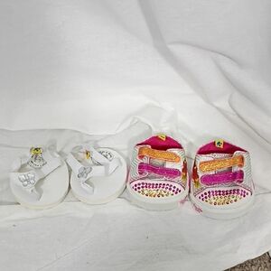 EUC Build A Bear Bundle Of 2 Shoes Twinkle Toes And White Sandals 2013